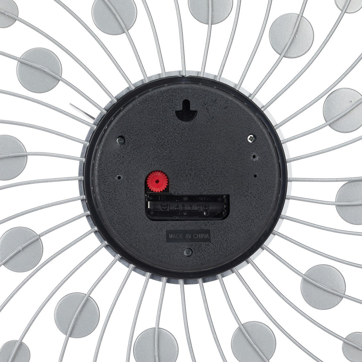 WANDUHR - Silberfarben, Kunststoff/Metall (50/50/4cm) - Relaxdays