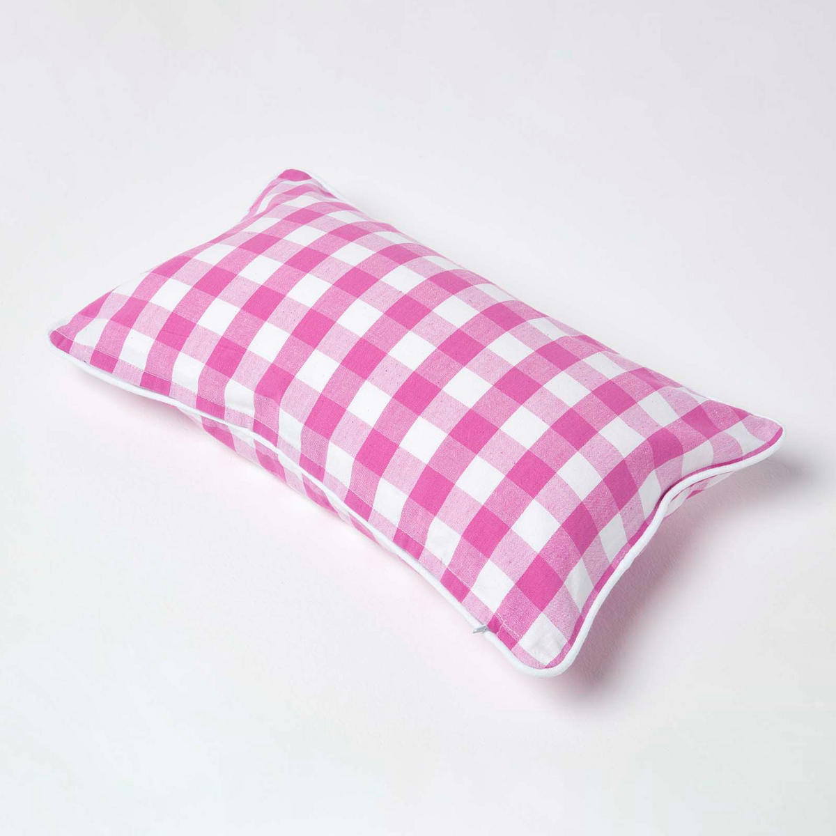 KISSENHÜLLE Karo-Muster 30/50 cm, 100% Baumwolle - Rosa, Textil (30/50cm) - Homescapes