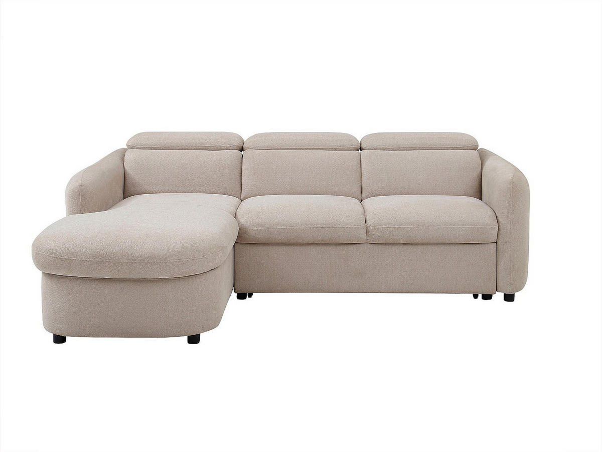 ECKSOFA - Ecke links - Schlafsofa - Stoff - Beige - RAVIELA - Beige, Textil (186/238cm) - Vente-Unique