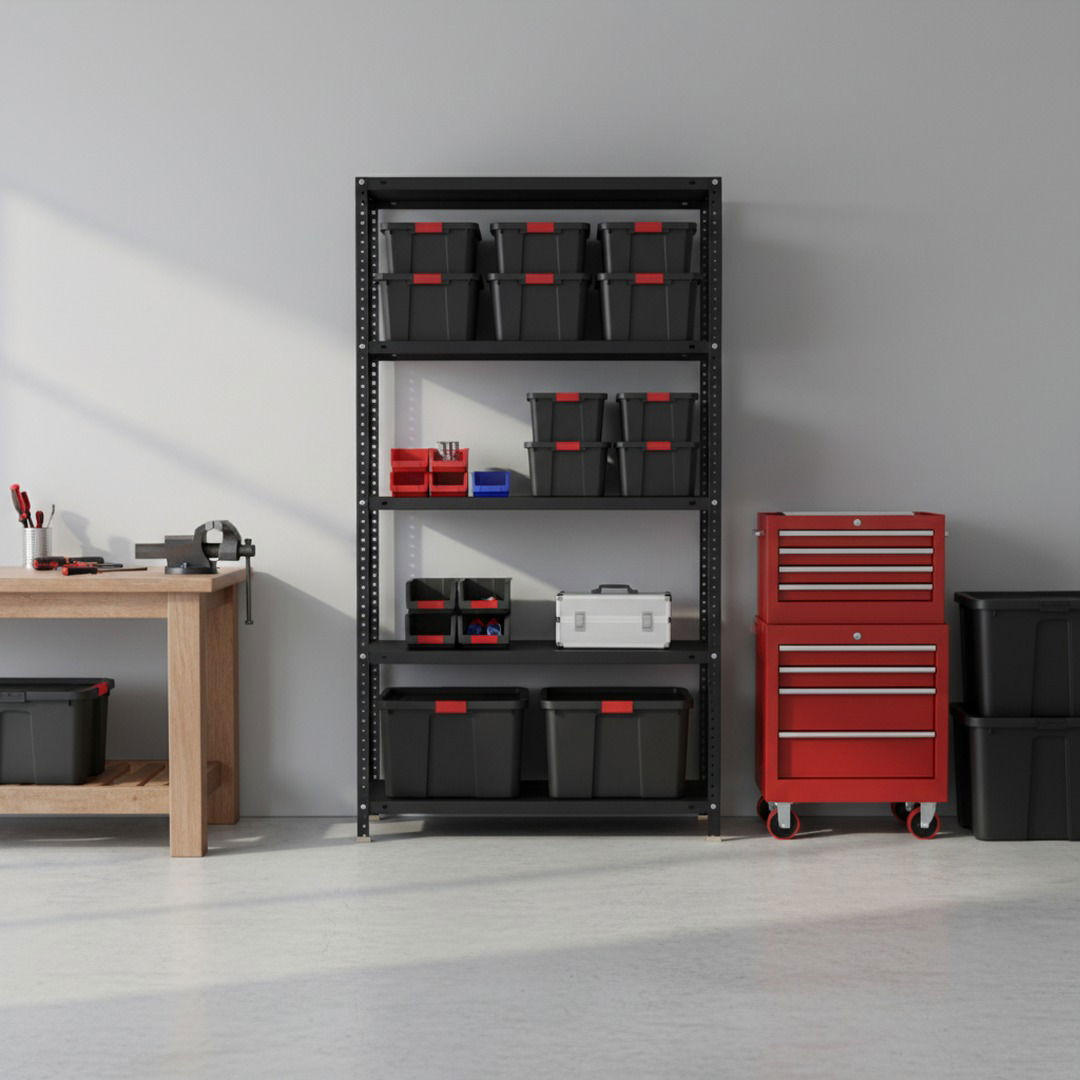 SCHRAUBREGAL PANDA TALL | HxBxT 200x110x50cm | 6 Fachböden | Fachlast 90kg | Anthrazit - Anthrazit, Metall (110/200/50cm) - PROREGAL