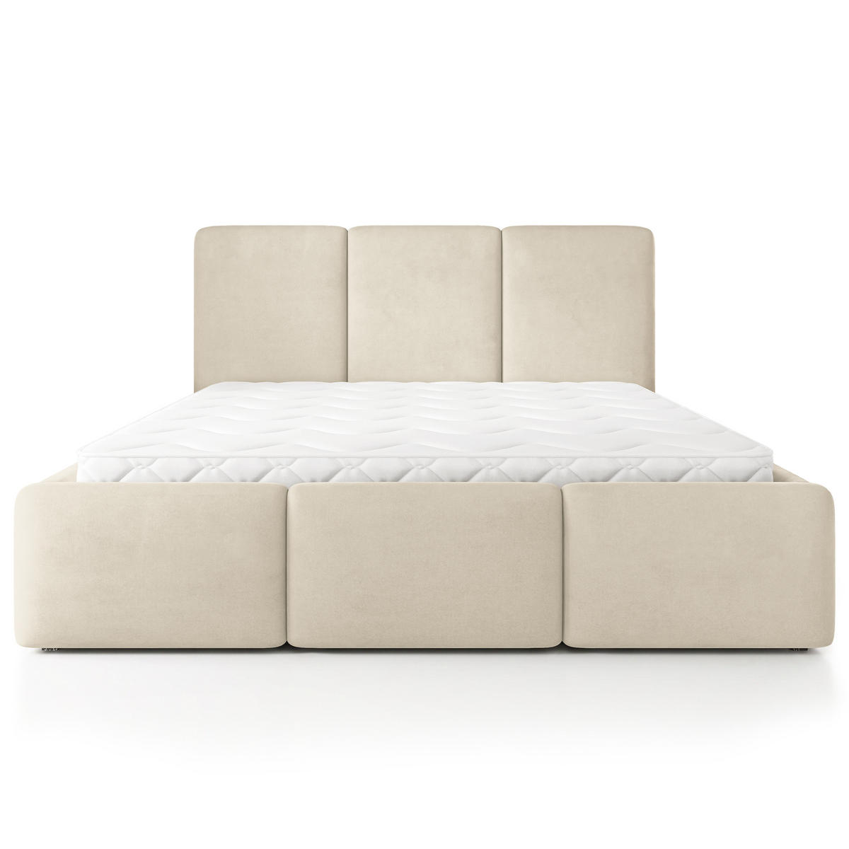 POLSTERBETT MORENA MGV 180x200 cm mit Bettkästen - Beige - Beige, Holz (180/200cm) - MASSENO