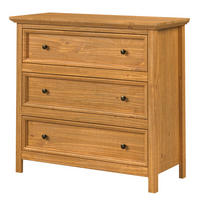 MASSIVE KOMMODE - Massivholz - Natur - Braun/Kieferfarben, Holz/Metall (96/89/42cm) - home24