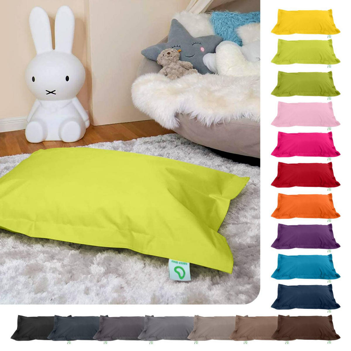 KINDER-SITZSACK 70x100cm - 70 Liter - Hellgrün, Textil (70/10/100cm) - Green Bean