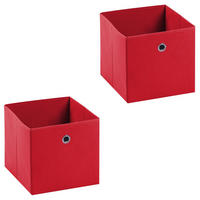 FALTBOX ELA 2ER-SET - Rot, Textil (27/27/27cm) - IDIMEX