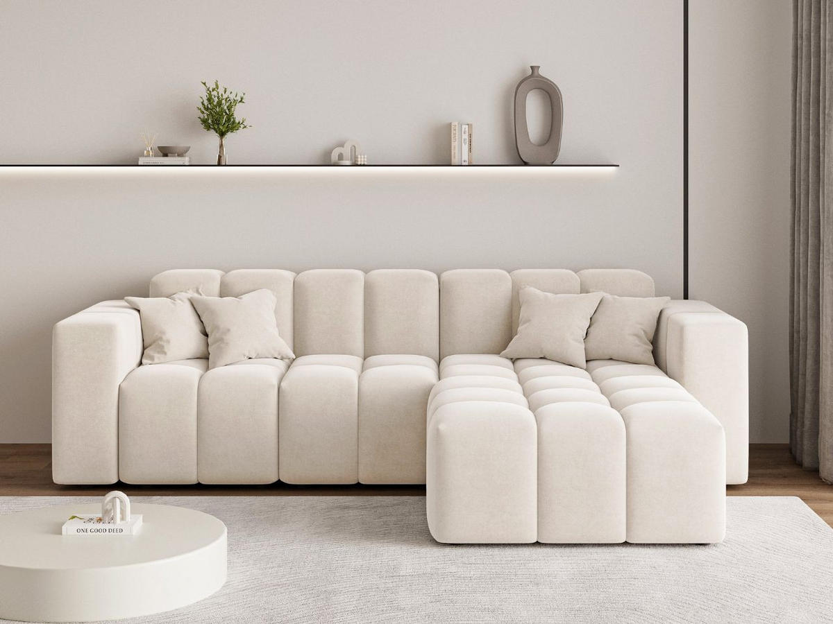 ECKSOFA Loopo Creme Rechts - Creme, Holz/Textil (265/180cm) - Graingold