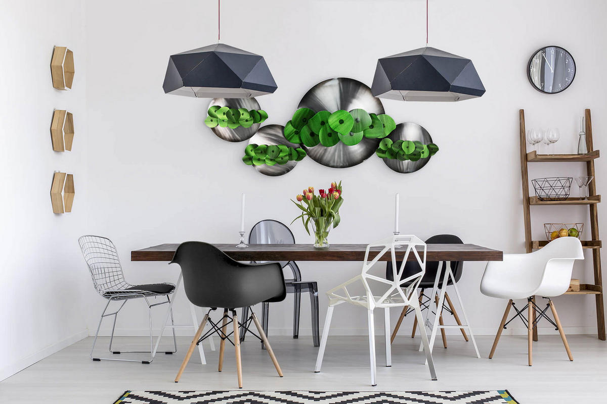 WANDDEKO Grün 142/59 cm - Beige/Grün, Metall (2.2/59/11cm) - KUNSTLOFT