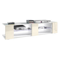 LOWBOARD Movie Fronten in Creme Hochglanz - Creme, Holzwerkstoff (134/29/39cm) - Vladon