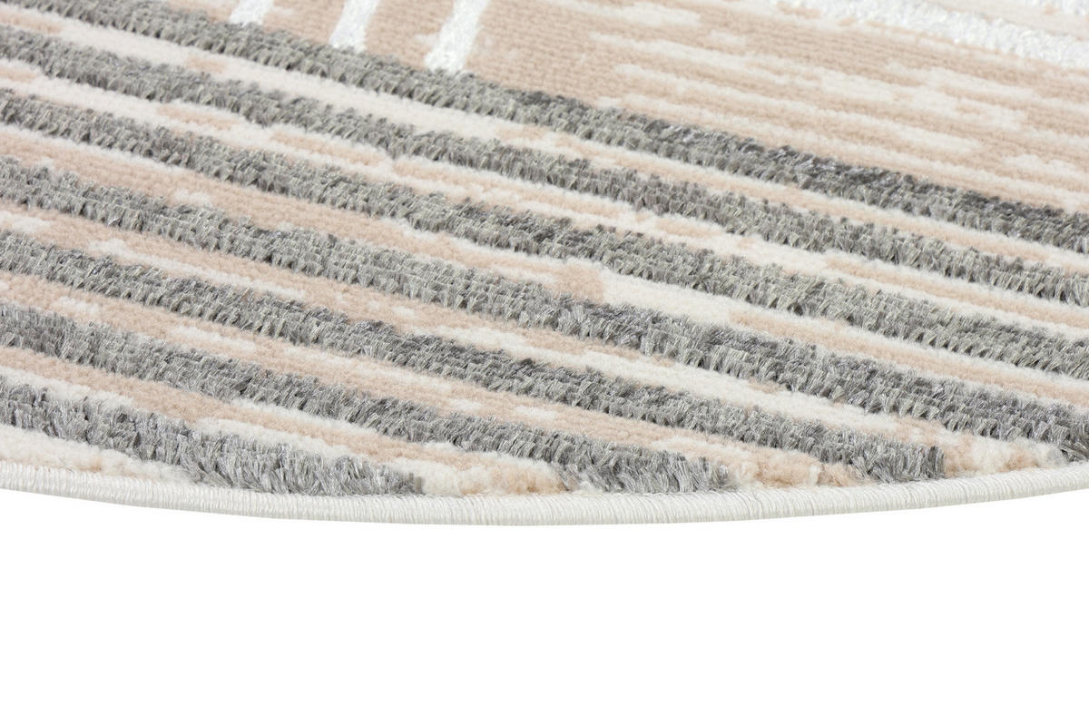 TEPPICH CRYSTAL ROUND Grau 120/120 cm - Grau, Kunststoff (120/120cm) - Tapiso