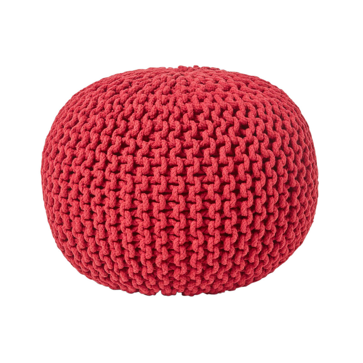 STRICK-POUF rot, 40/40/35 cm - Rot, Textil (40/35/40cm) - Homescapes