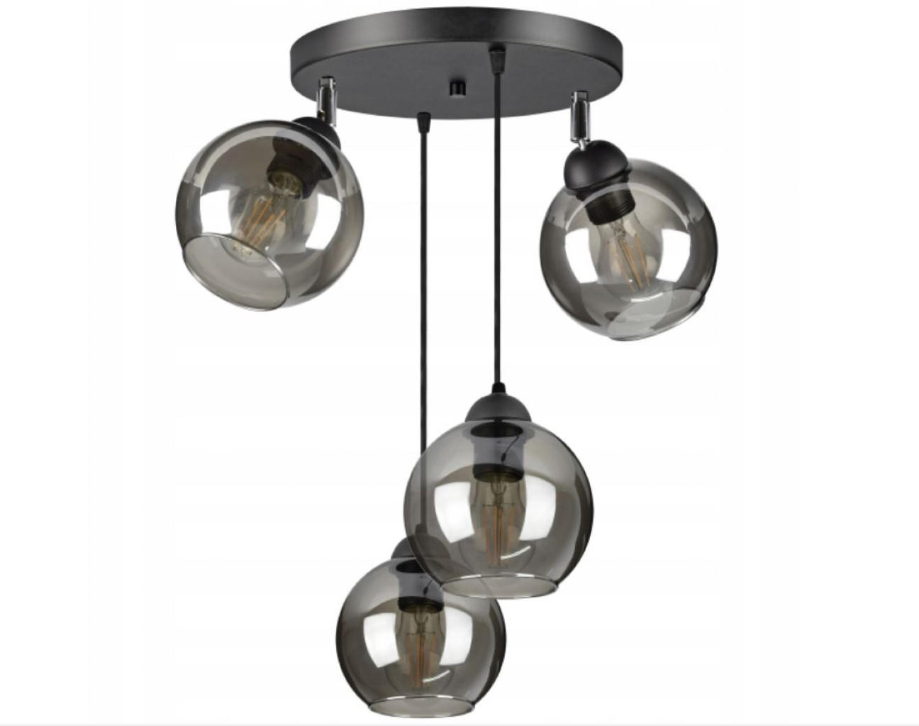 PENDELLEUCHTE HAGEN - Schwarz, Glas/Metall (40/40/70cm) - kiki design