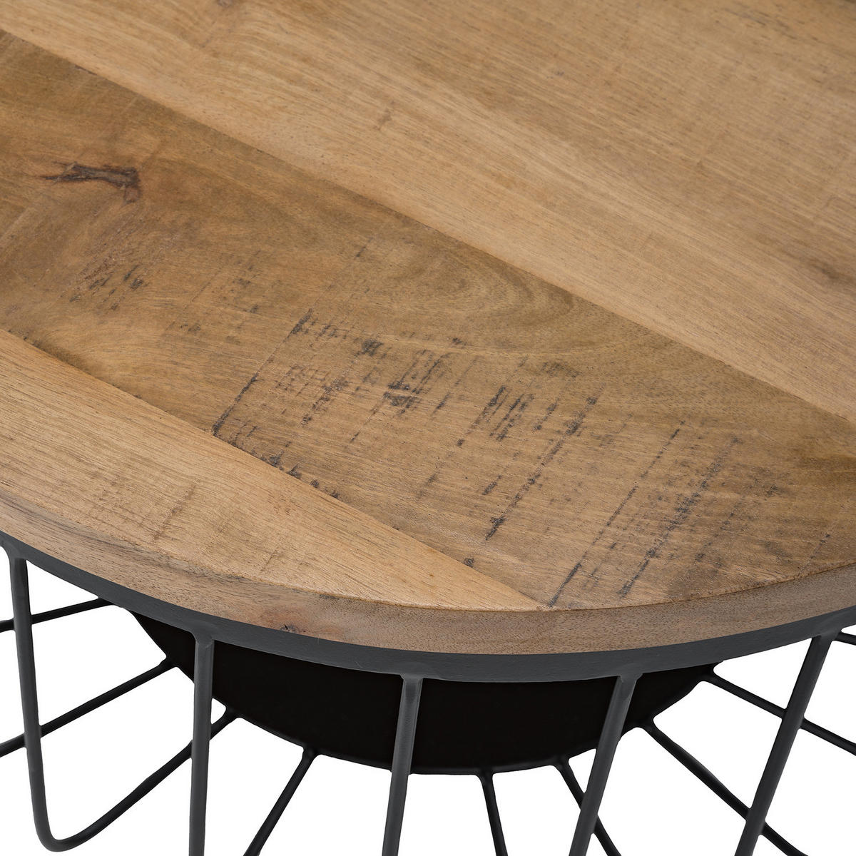 HOME24 Couchtisch ROWER - Schwarz/Braun, Holz/Metall (58/58/33cm) - home24