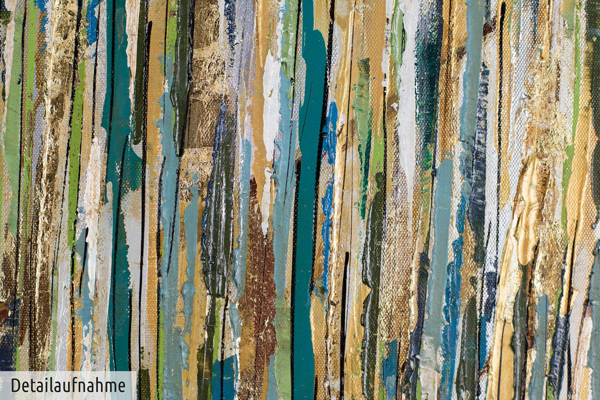 ACRYLBILD HANDGEMALT 80/80 cm - Grün, Holz/Textil (1.6/80cm) - KUNSTLOFT