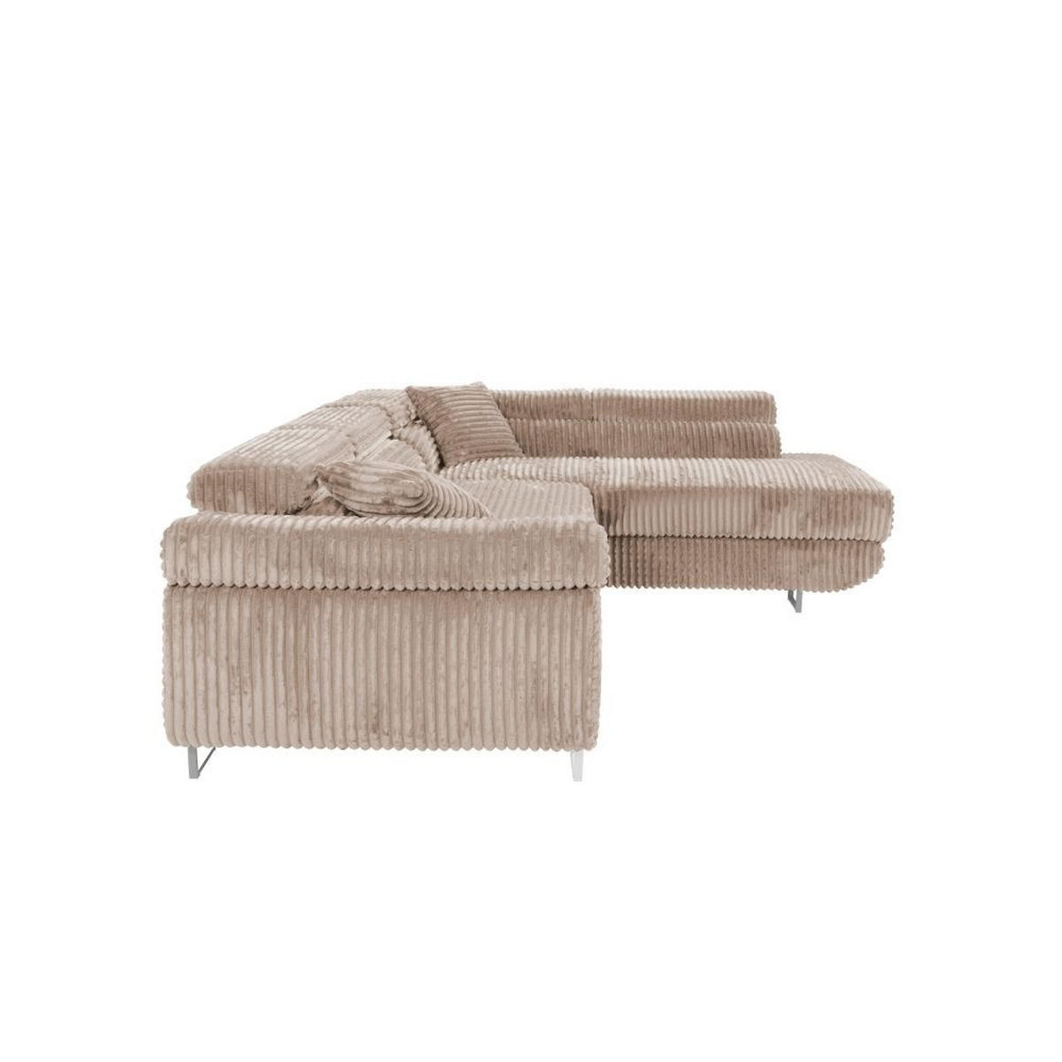 ECKSCHLAFSOFA Luis L, mit Schlaffunktion und Bettkasten – praktisch und bequem, Rechts, Braun - Schwarz/Braun, Textil (275/205cm) - AN-Moebel 4u