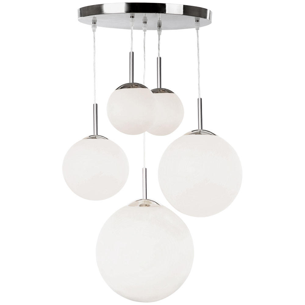 HÄNGELEUCHTE Metall Glaskugel Weiß - Weiß, Glas (50/50/90cm) - Globo Lighting