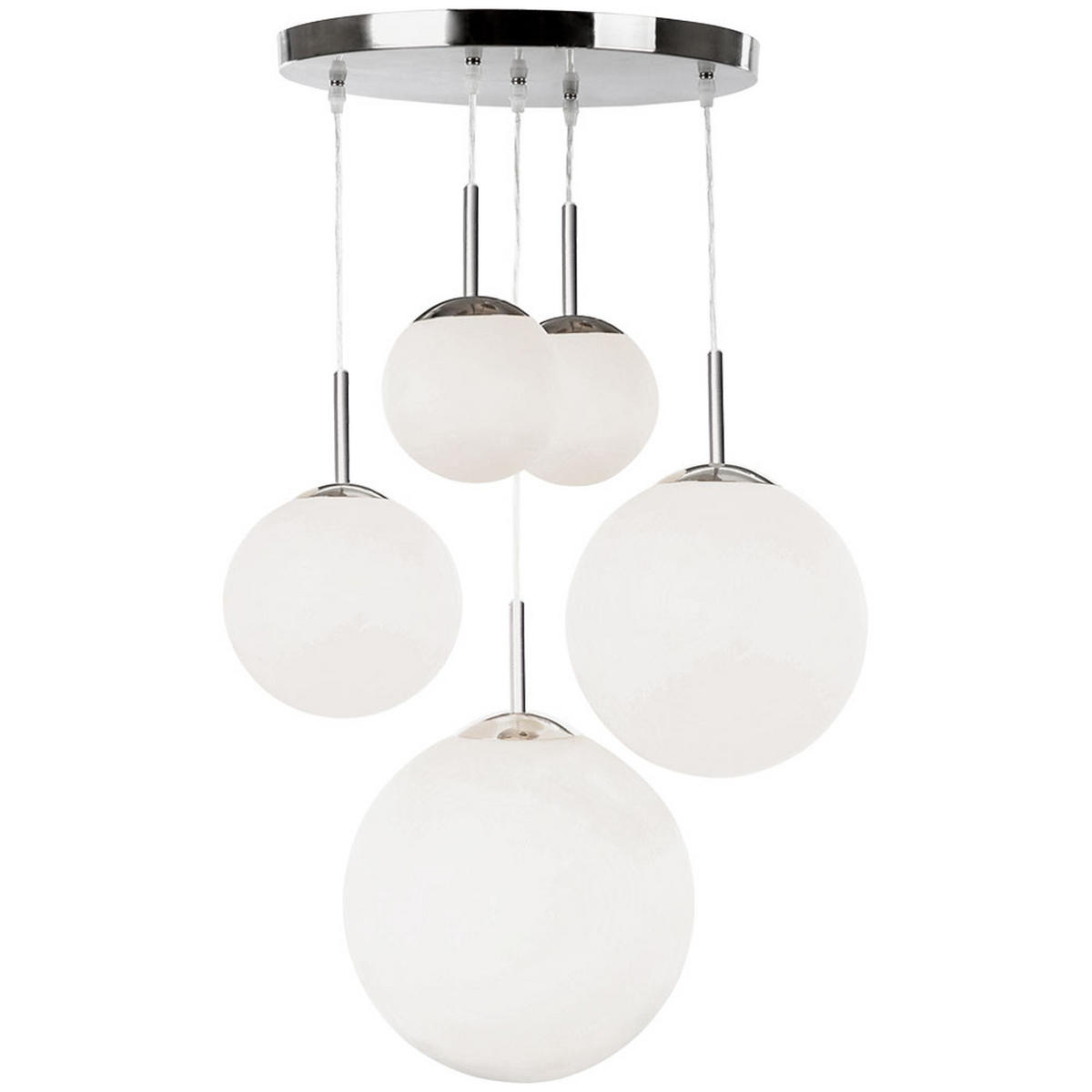 HÄNGELEUCHTE Metall Glaskugel Weiß - Weiß, Glas (50/50/90cm) - Globo Lighting