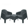 GARTENMÖBEL-SET MALUS, 3-tlg - Anthrazit, Kunststoff - KONSIMO®