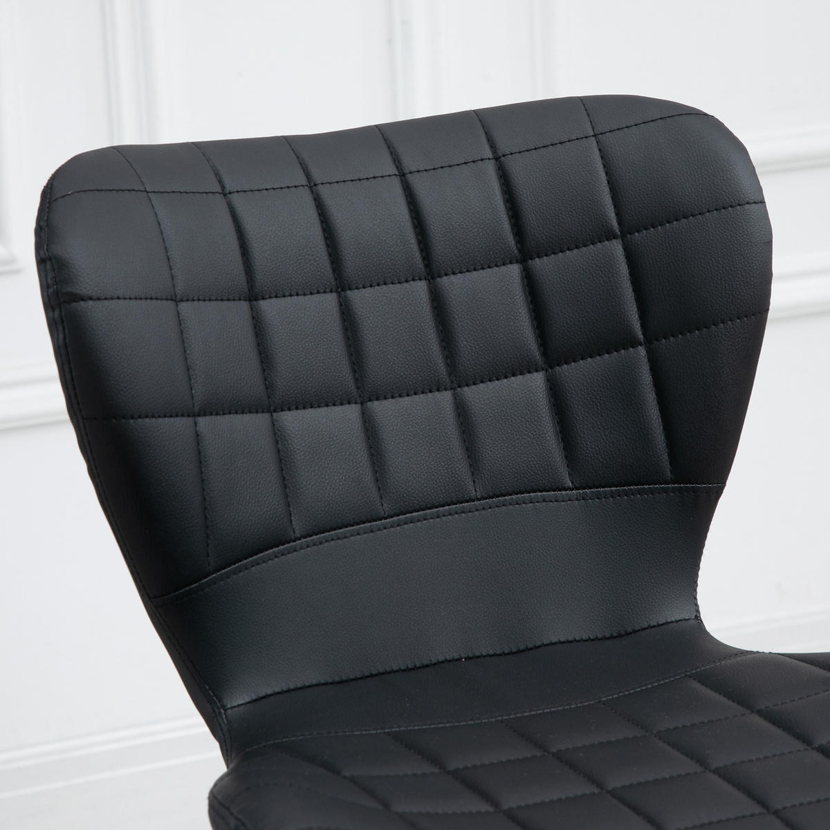 BARHOCKER 2er-Set Schwarz 47.0/51.5/109.0 cm - Schwarz, Leder (51.5/109/47cm)