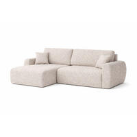 ECKSOFA Mit Schlaffunktion, Ariel XL, Chenille-Stoff, Stoff Artico, Beige, Links - Beige, Holz (280/142cm) - Kaiser Möbel