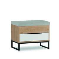 TRUHE Kind Hickory, Weiß, mit Schublade - Schwarz/Braun, Holzwerkstoff (59/41/41cm) - Bettso