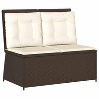 GARTENBANK Verstellbar mit Kissen Braun Poly Rattan - Braun, Kunststoff (95/95/108cm)