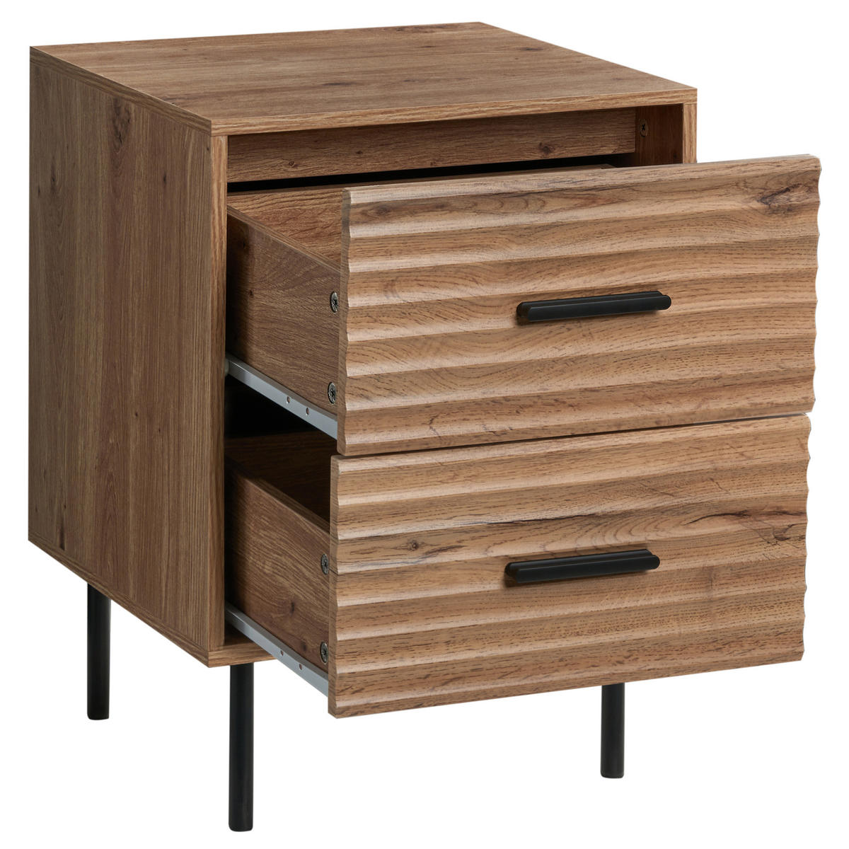 NACHTTISCH mit 2 Schubladen Hellbraun Walgett - Hellbraun, Holzwerkstoff (39/40/54cm) - Beliani
