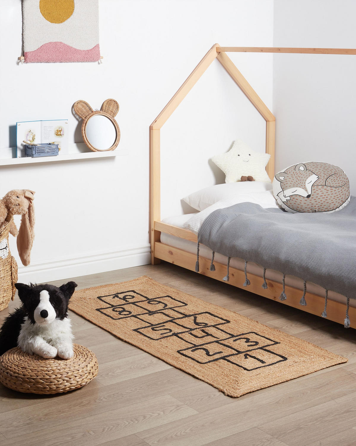 DĚTSKÝ KOBEREC Přírodní 150/60 cm Juta Tavasa - přírodní, textil (60/150cm) - Beliani