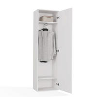 GARDEROBENSCHRANK DUO Eiche Spiegel 180x50x35 - Weiß, Holzwerkstoff (50/180/35cm)