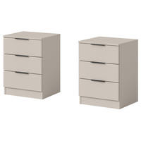 NACHTTISCH-SET kaschmir 45 x 60 cm, 2x Nachtkommode in Komforthöhe - Kaschmir/Schwarz, Holzwerkstoff/Kunststoff (45/60/40cm) - Inn.Furn