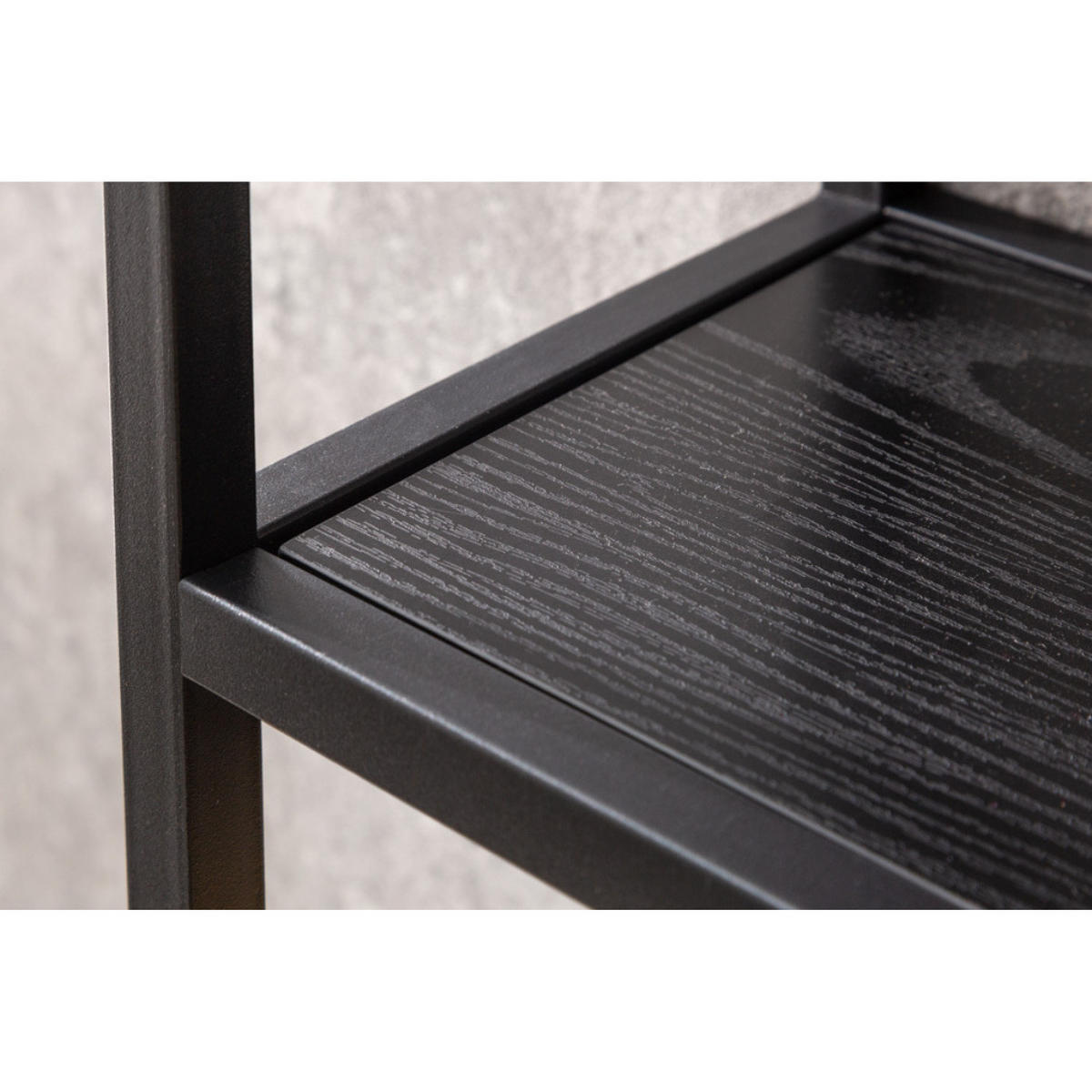 WANDREGAL SLIM LINE Esche Schwarz 91cm - Schwarz, Holz/Metall (75/91/20cm) - riess-ambiente