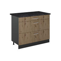 SPODNÍ SKŘÍŇKA KUCHYŇSKÉ LINKY R-Line, Řemeslný dub/Antracit, 100 cm pracovná doska antracitová - antracitová/dub artisan, kompozitní dřevo (100/81.6/60cm) - Vicco