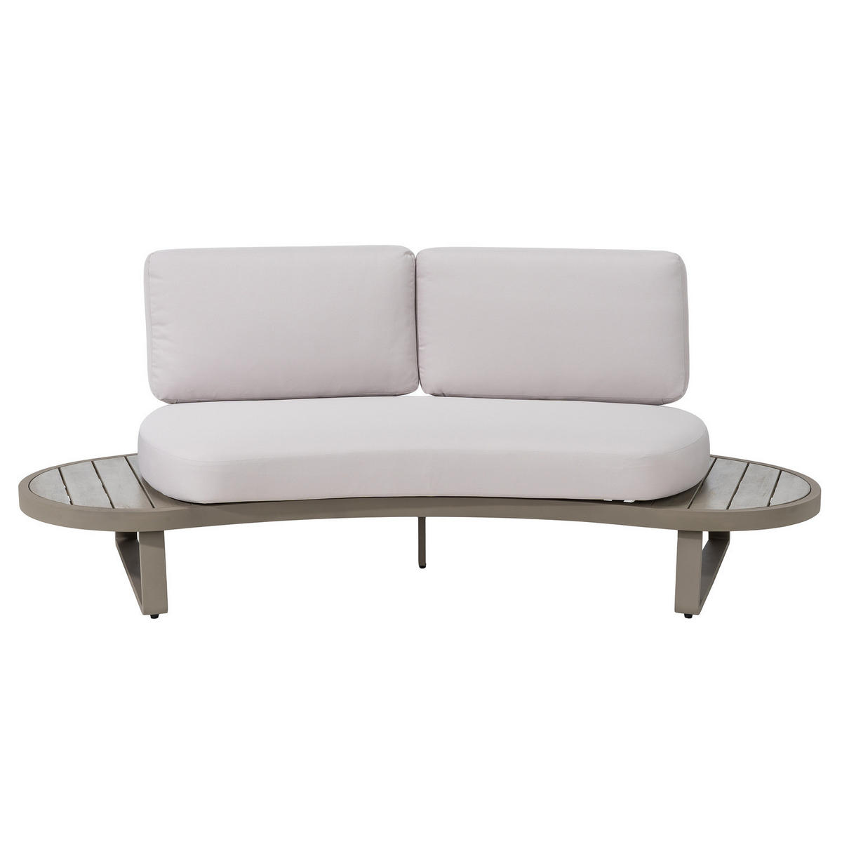 LOUNGESOFA - Aluminium / Polyester - Grau - Grau, Holz/Textil (230/64/98cm) - home24