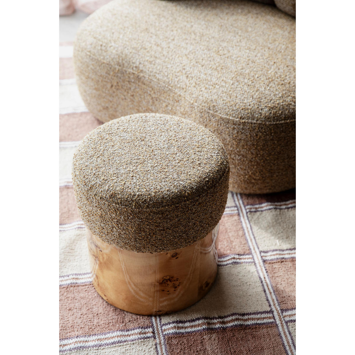 SITZHOCKER Burlin Braun - Braun, Holz (40/44/40cm) - Dutchbone