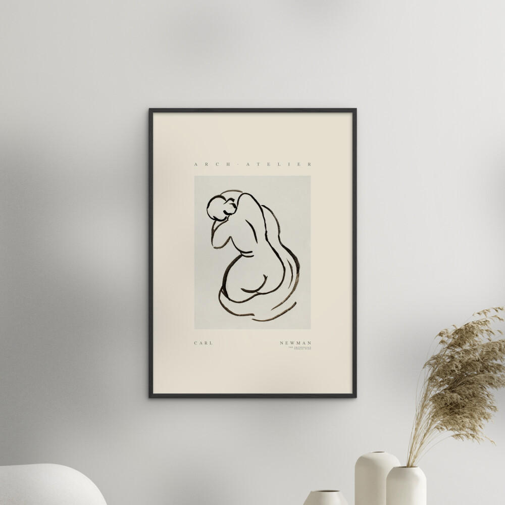 POSTER mit Rahmen Arch Atelier - Carl Newman 03 - Schwarz/Naturfarben, Holz/Papier (70/100cm) - Poster&Frame