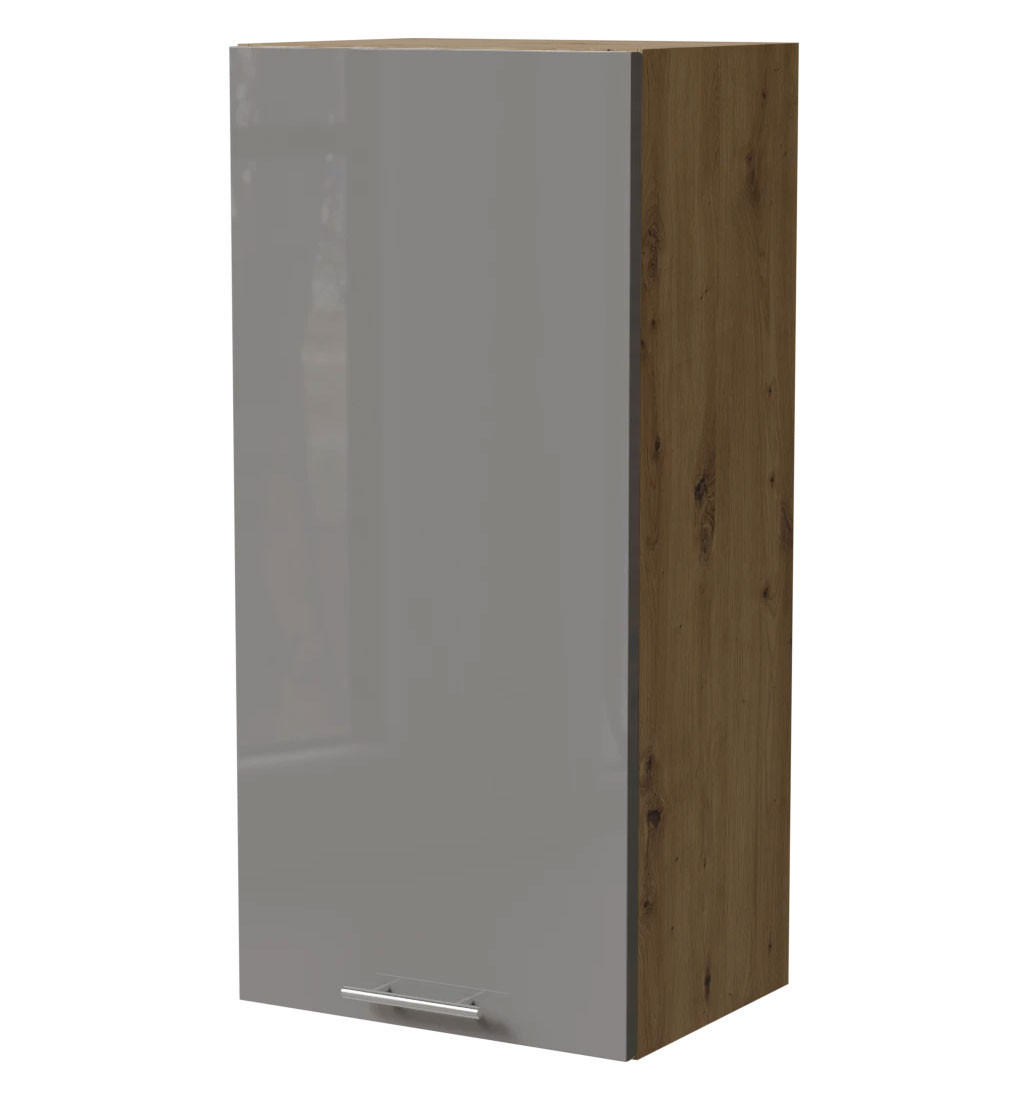 KÜCHENHÄNGESCHRANK Essen W4/45 Grau Hochglanz / Eiche Artisan Matt 45 / 32,5 / 96cm - Eiche Artisan/Grau, Holz/Holzwerkstoff (45/96/32.5cm) - Feldmann-Wohnen
