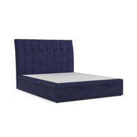 POLSTERBETT Kelsea mit Stauraum 200/200 cm Marineblau im Alta Stoff - Schwarz/Dunkelblau, Holz/Holzwerkstoff (200/200cm) - AltaBeds