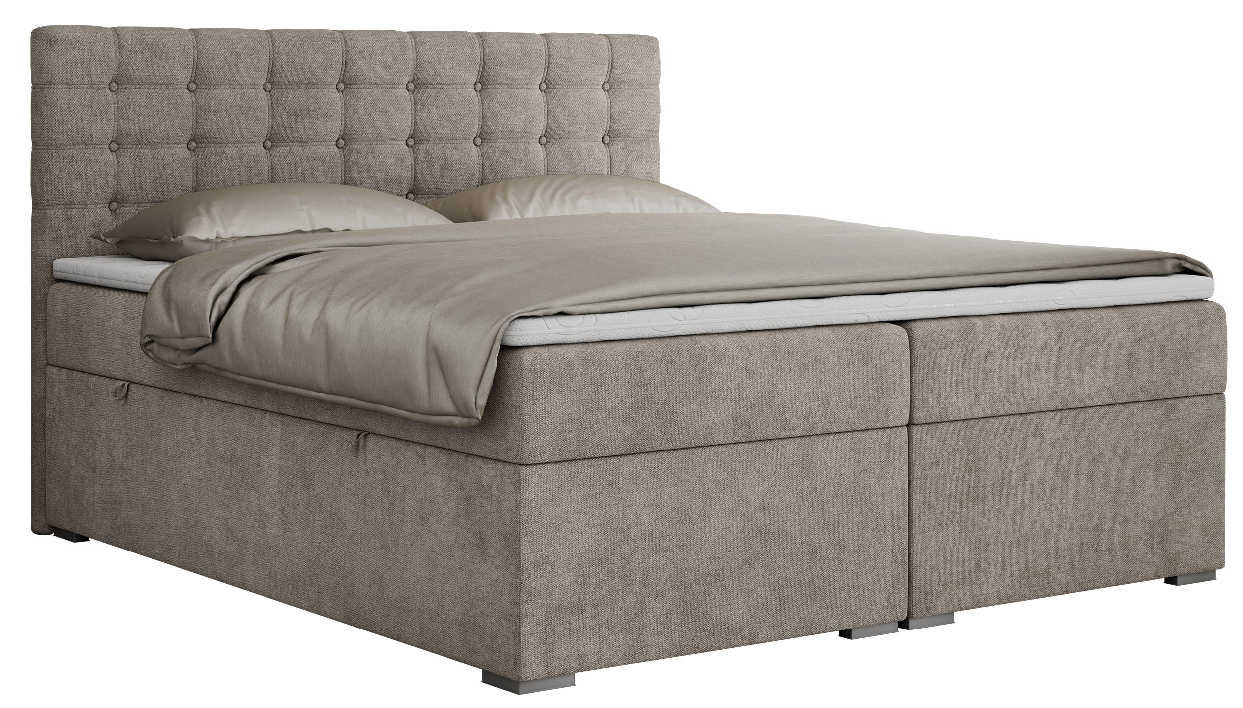 BOXBETT SUSAN 140/200 Beige Struktur - H3 - Beige, Holz/Textil (140/200cm) - MKS