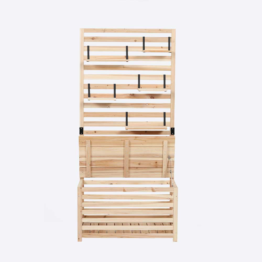 SICHTSCHUTZ-BANK ORELIA - Braun, Holz (80/171/40cm) - Home Deluxe