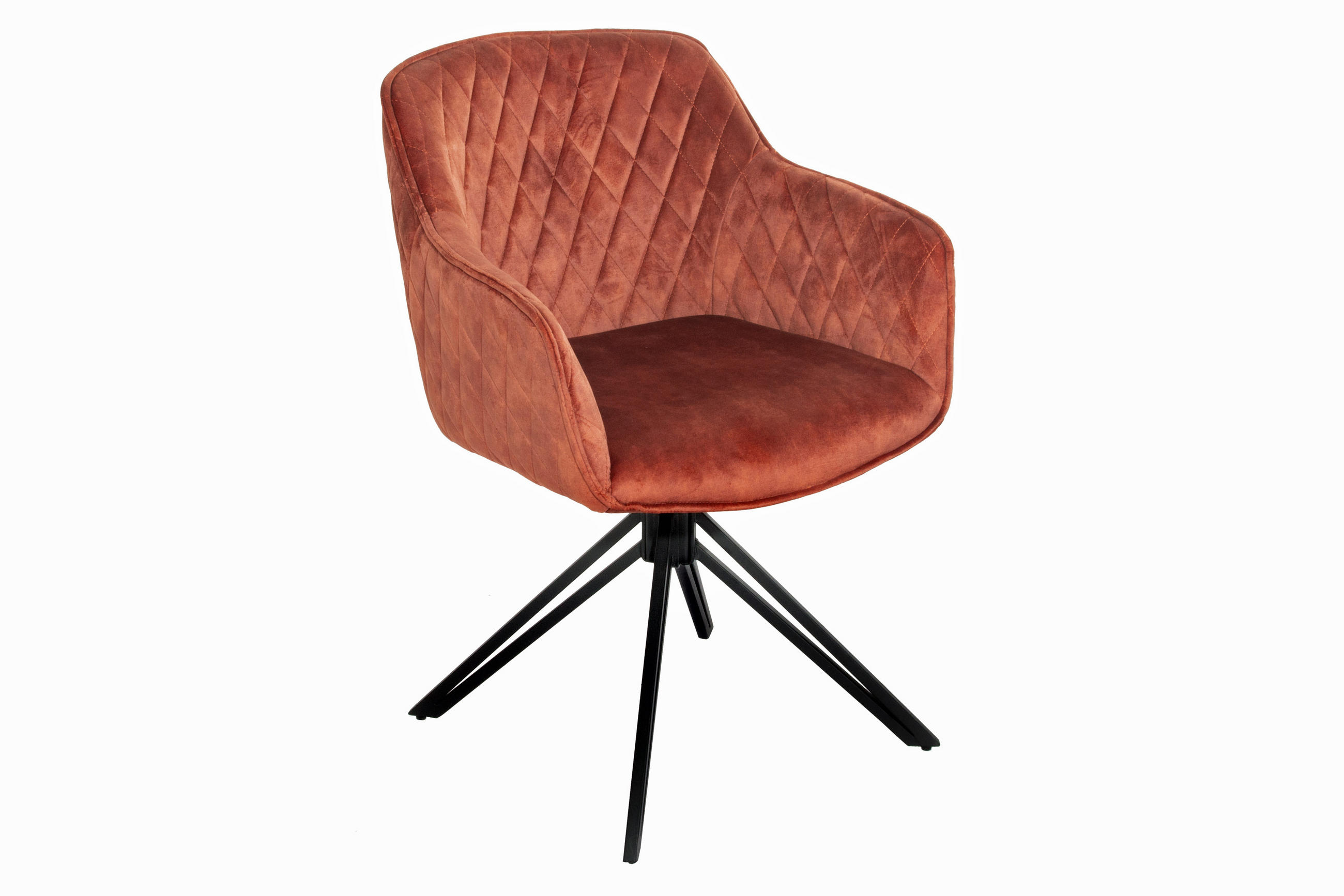 DREHSTUHL SAMOS - Nussbaumfarben/Schwarz, Textil/Metall (40/82/46cm) - SAM