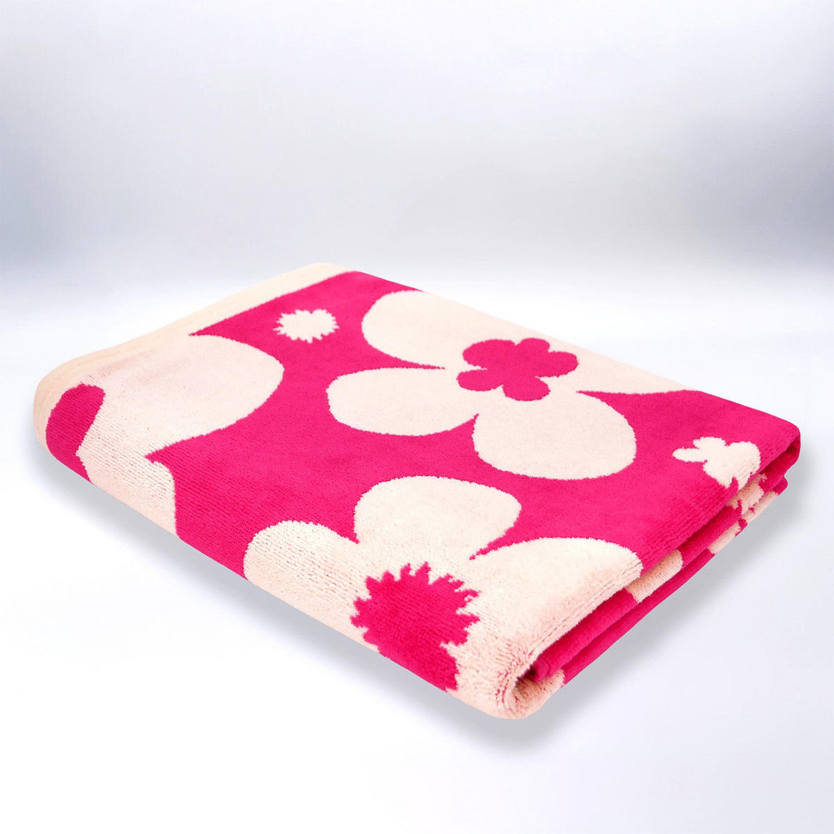 STRANDTUCH Frottee Velours Jacquard Rosa 90x170 400g/m² - Myrtos - Pink, Textil (170/90cm) - LE COMPTOIR DE LA PLAGE