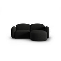 ECKSOFA rechts Blair aus Chenille-Stoff mischung schwarz 3 Sitzplätze - Schwarz, Textil (155/194cm) - Micadoni