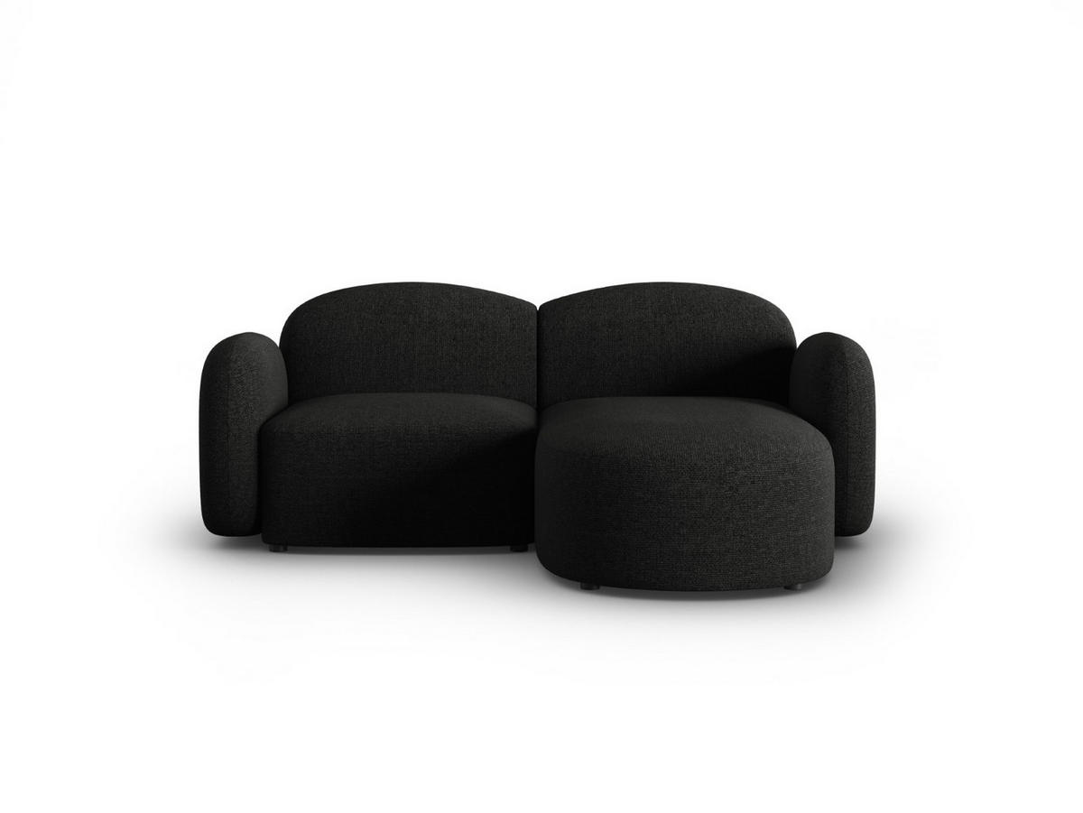 ECKSOFA rechts Blair aus Chenille-Stoff mischung schwarz 3 Sitzplätze - Schwarz, Textil (155/194cm) - Micadoni