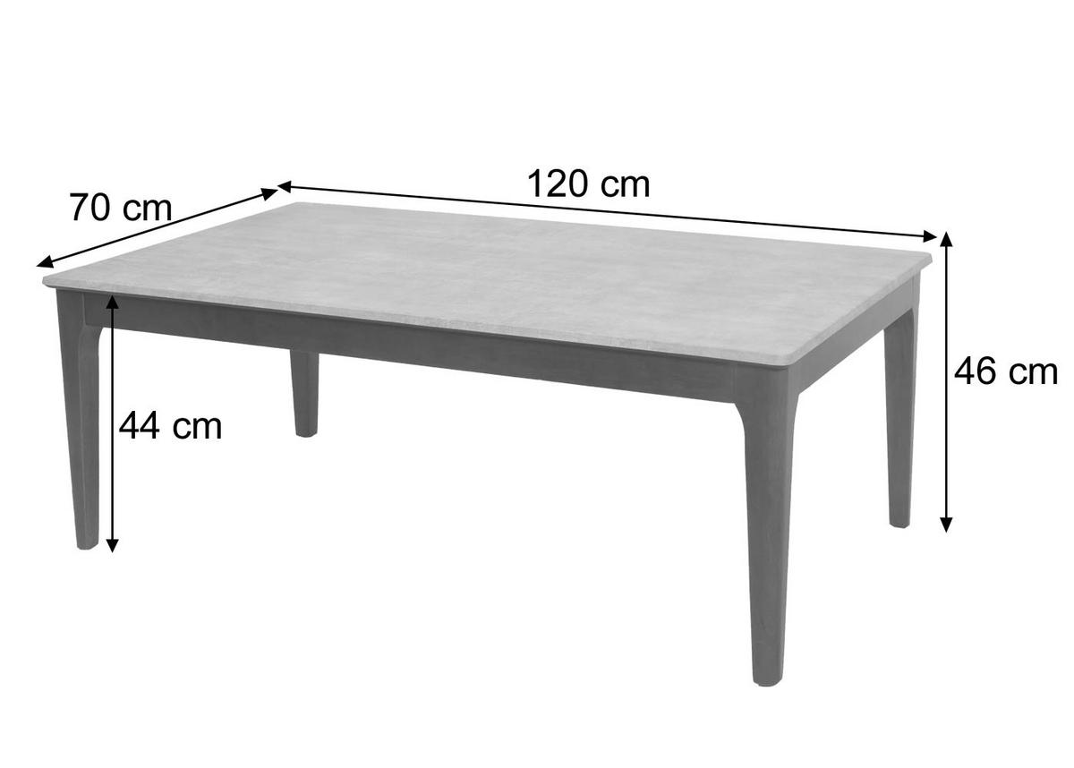 COUCHTISCH rechteck Grau - Grau, Holz (70/120/46cm) - MCW
