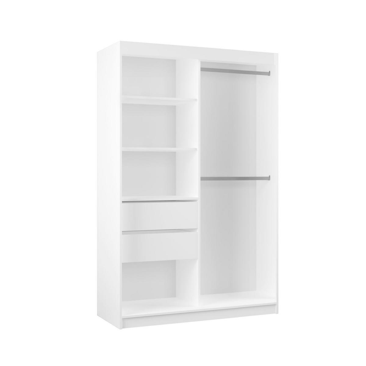 SCHWEBETÜRENSCHRANK Vex 120 cm mit Spiegel, 2-türig, kaschmir - Kaschmir, Kunststoff (120/216/61cm) - Margaret Hadas24