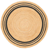 NATURFASER TEPPICH JUTE SALSA STREIFEN RUND - Anthrazit, Textil (100/100cm) - Pergamon