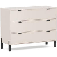 KOMMODE Cortina mit 3 Schubladen, Sandbeige - Sandfarben/Schwarz, Holzwerkstoff (109/85/45cm) - Beautysofa