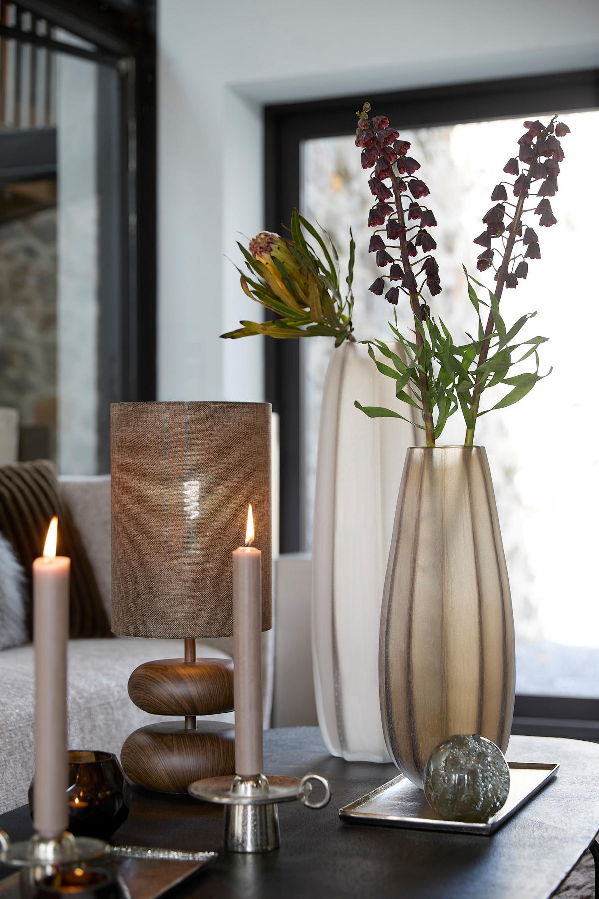 VASE Bradley Braun Ø17,5/44,5 cm - Braun, Glas (17.5/44.5cm) - Light & Living