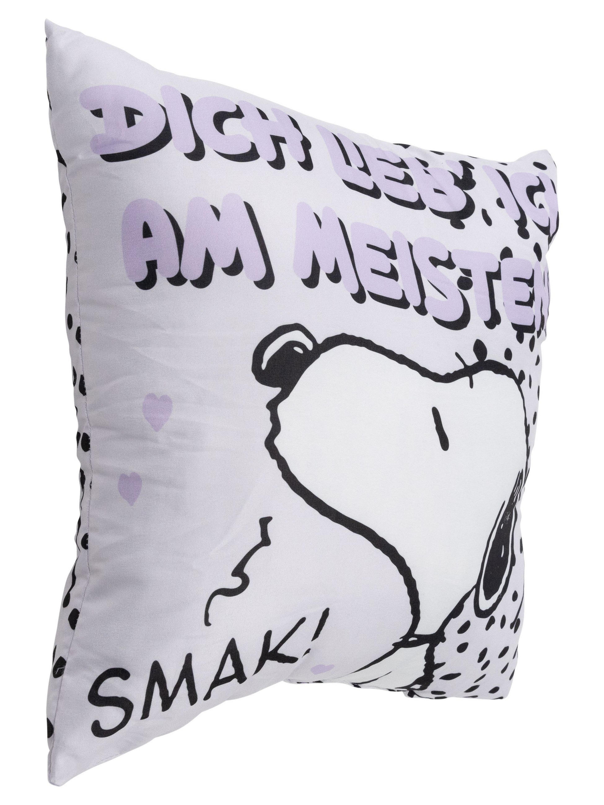 ZIERKISSEN The Peanuts Snoopy Dich lieb ich am meisten Weiß 40 x 40 cm - Weiß, Textil (40/40/10cm) - United Labels