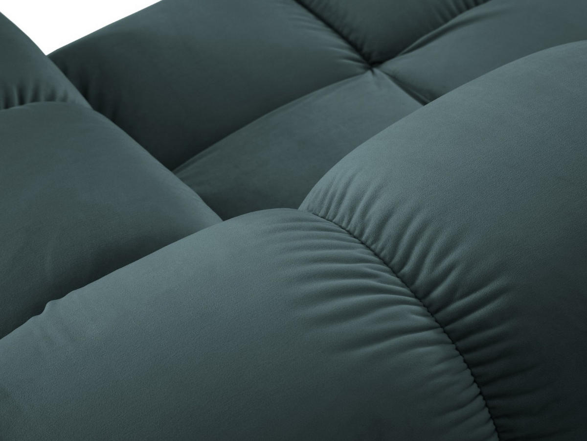 MODULARES-ECKSOFA rechts Bellis aus Samt petrol 3 Sitzplätze - Petrol, Textil (157/191cm) - Micadoni