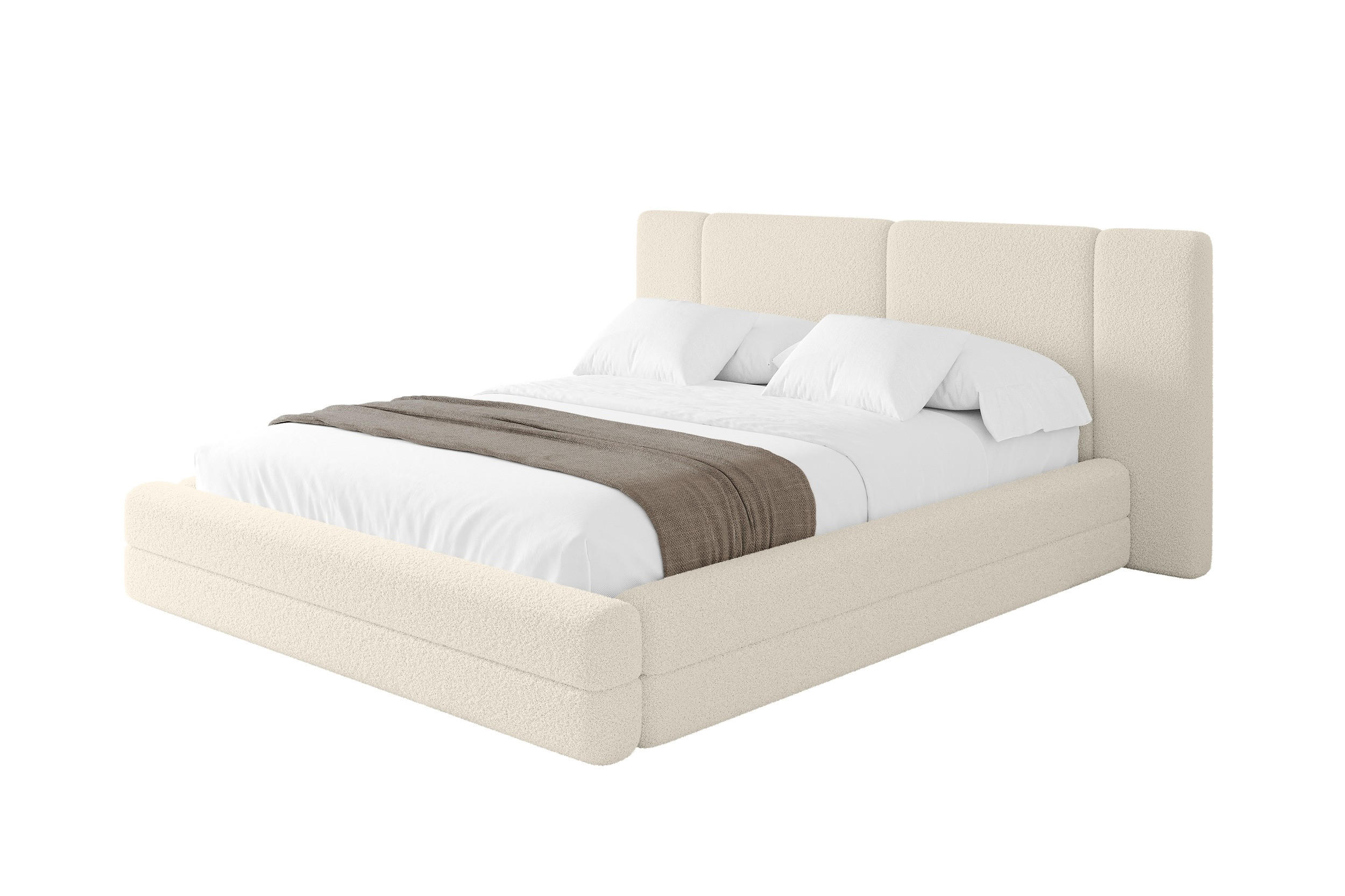 POLSTERBETT mit Bettkasten und Lattenrost, Bett mit Matratze H3/H4 - TEVO 140x200 Beige - Champagner, Holzwerkstoff/Textil (140/200cm) - ALTDECOR