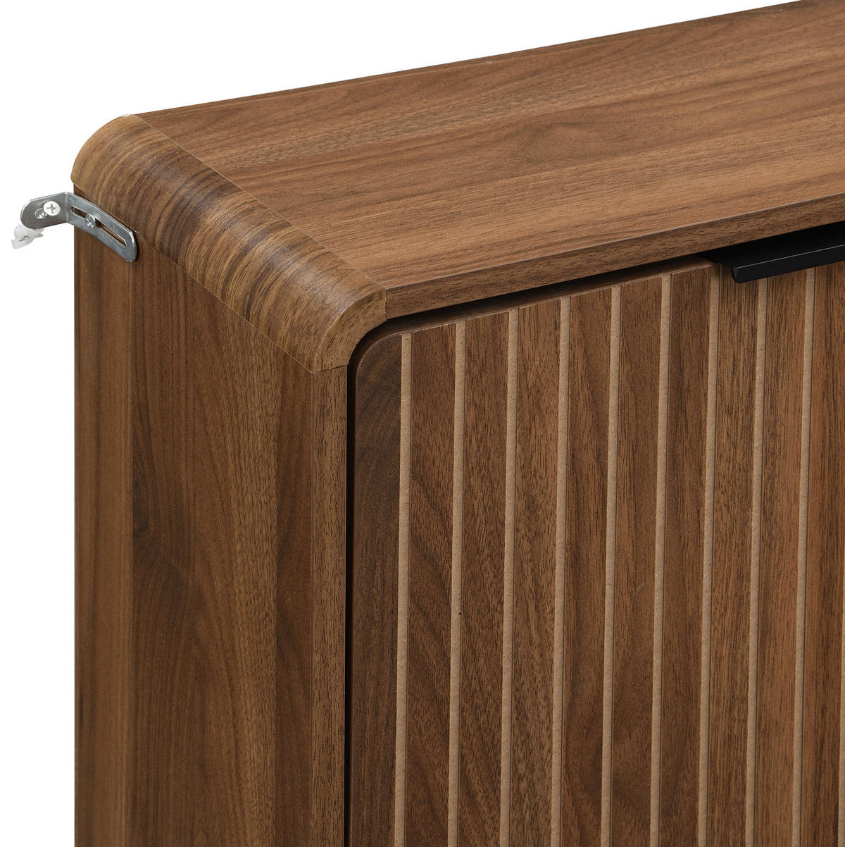 SCHUHSCHRANK aus MDF 105x24x90cm in Nussbaum mit Klapptüren - Nussbaumfarben, Holzwerkstoff (105/90/24cm) - Modfu